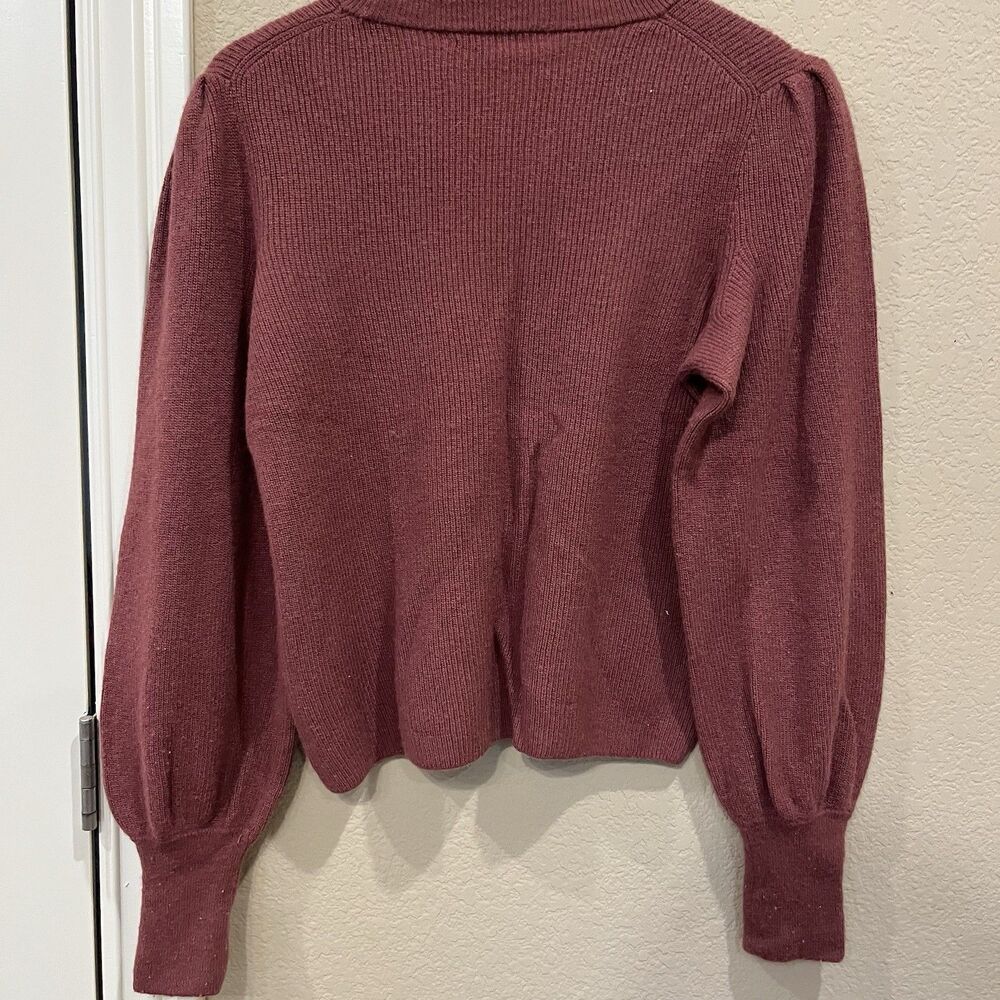 Madewell Baybrook Large Pullover Sweater Dusty Rose Stretch Womens Wool Blend - Picture 4 of 6